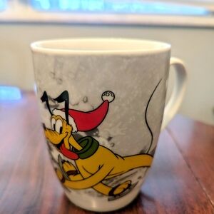 Disney Pluto Merry Christmas Coffee Mug Ice Skating